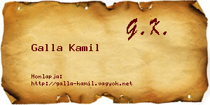 Galla Kamil névjegykártya